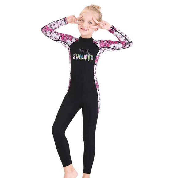 Girls Full Body Rash Guard Swimsuit - Picture 3 of 5